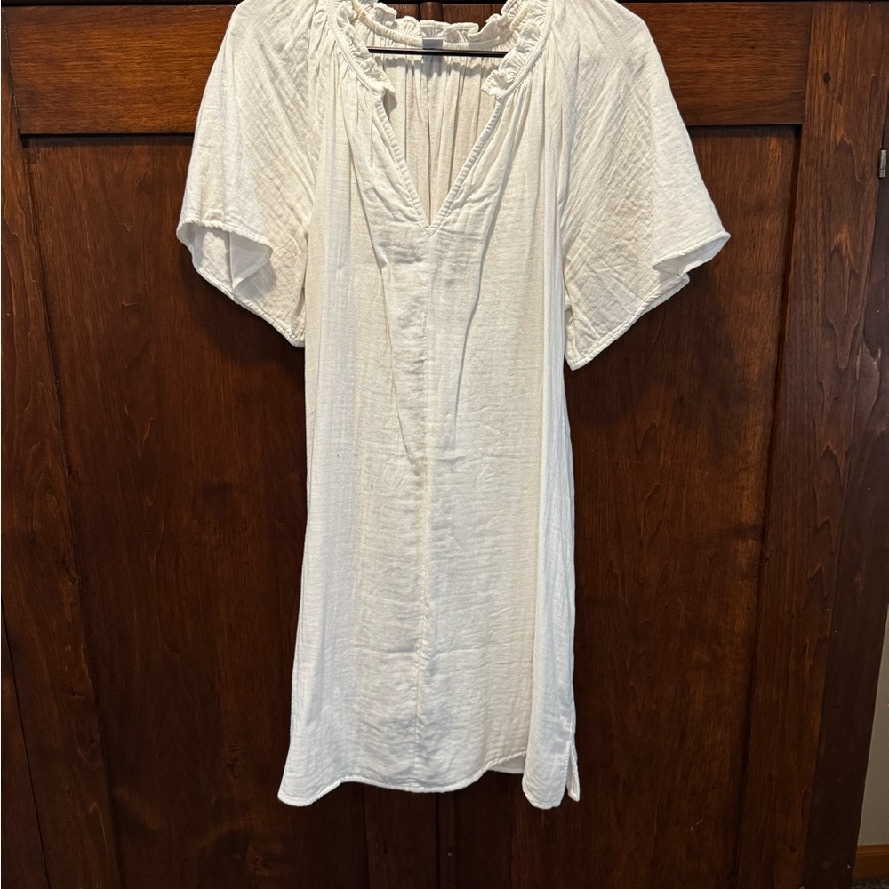 Old Navy Cream Ruffle Dress